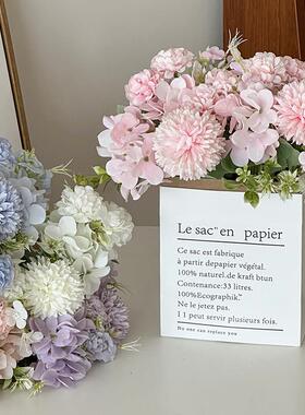 ins仿真花纸袋装饰花束摆件客厅桌面家居室内摆设拍照道具玄关