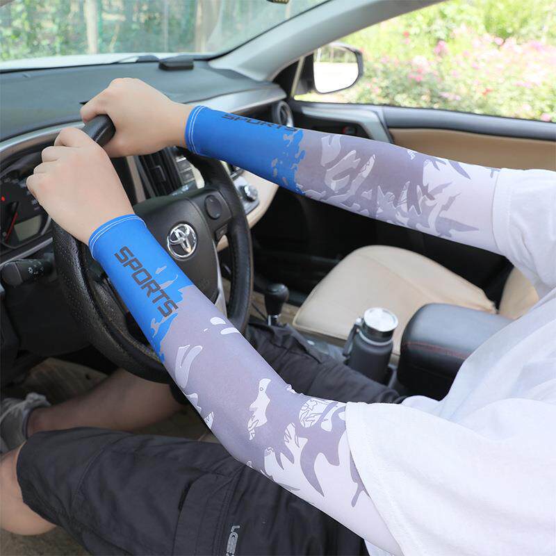 夏季防晒袖套男防紫外线护臂套袖冰丝袖女款护袖手套男款开车骑行