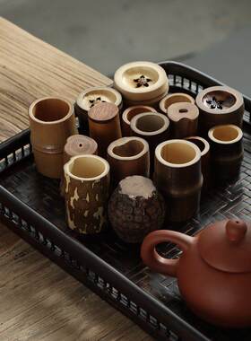 手工竹制功夫茶壶盖托 竹子茶道配件杯盖置 浙江竹茶具厂家直销