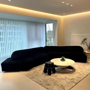 意式 黑色家俱组合模块异形小户型 极简岩石沙发可拆洗客厅2024新款