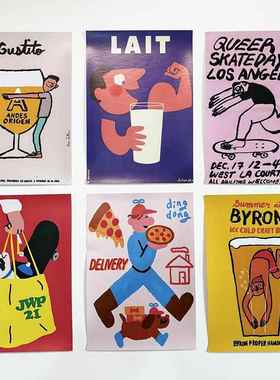 《happy time》冰箱装饰画 画多巴胺饭厅厨房墙面贴画 画酒吧咖啡