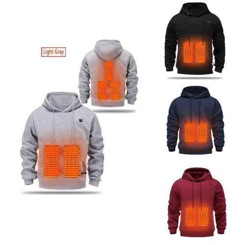 P 89322 USB Heated Hoodie Men Winter Warm 智能发热卫衣
