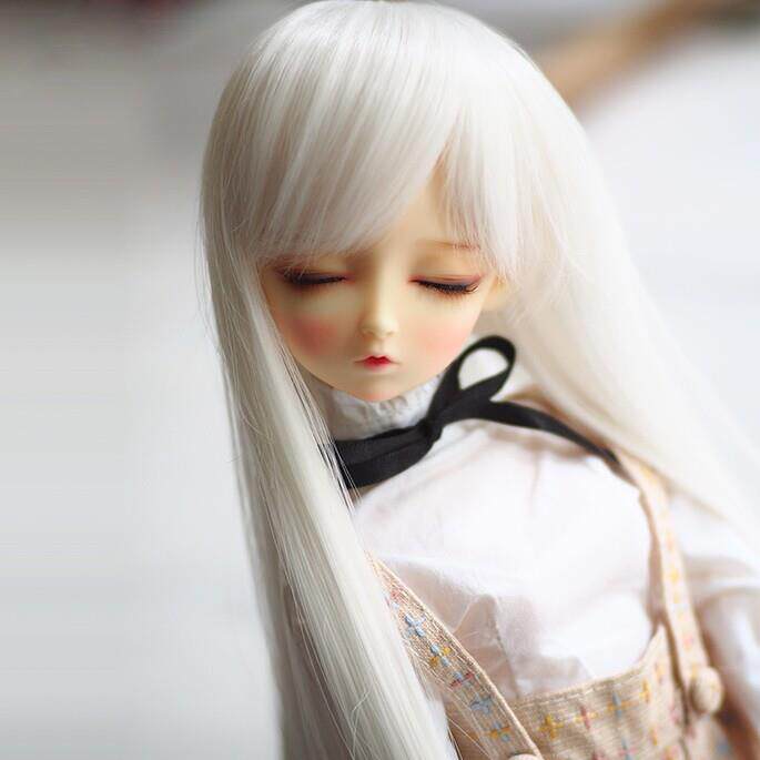 bjd4分娃娃假发3分长发sd假毛6分白色长直发男女娃通用日常款现货