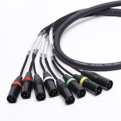 DB25转8个卡侬公 Protools HD连接线8个1/0输出口辫子扇尾音频线