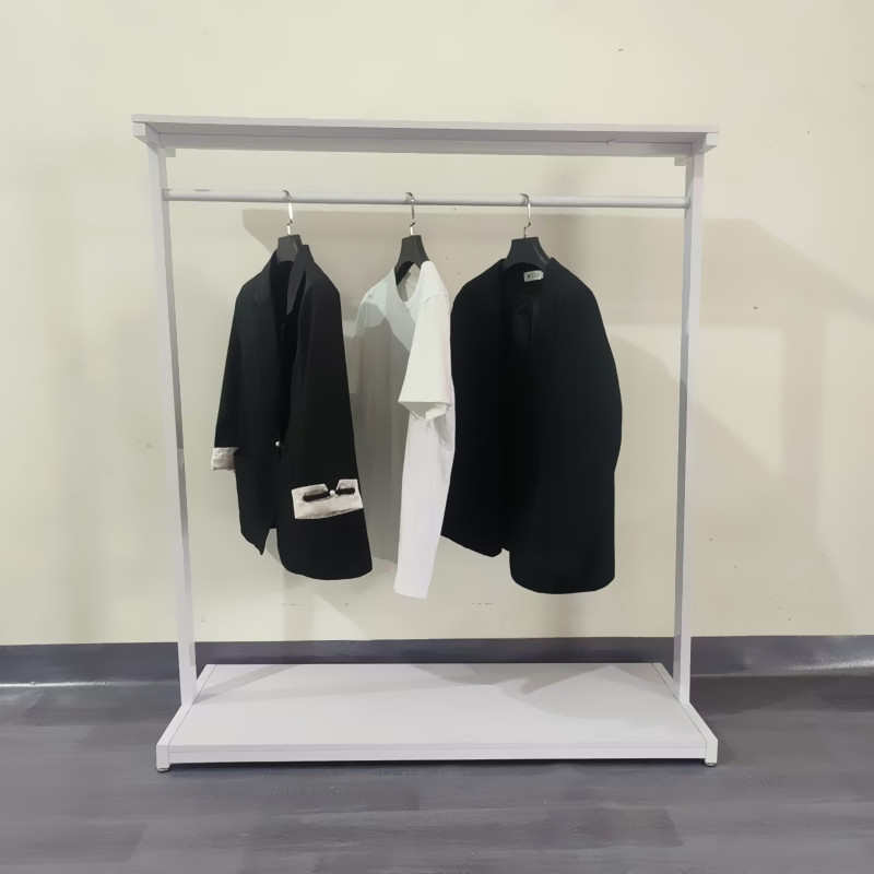 铁艺服装架挂衣服架子落地式单杠带板服装店衣架展示架商超中岛架