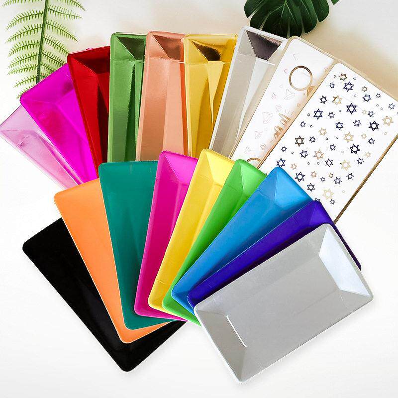 烫金长方形纸盘一次性纸碟子生日蛋糕碟野餐小食盘子派对布置餐具