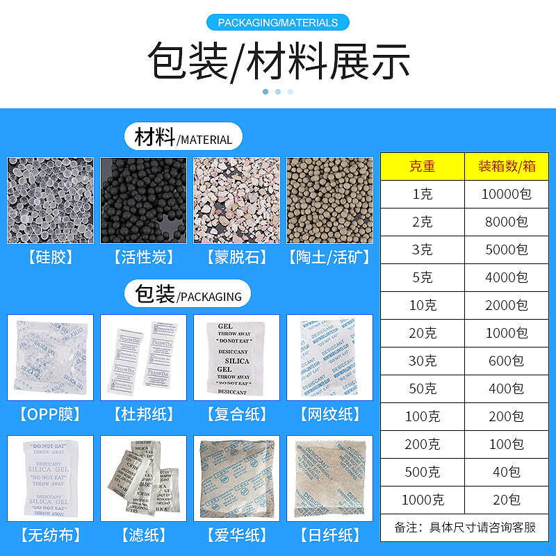 20g30g50g200克大包透明硅胶干燥剂工业电子防潮剂食品服装干燥剂