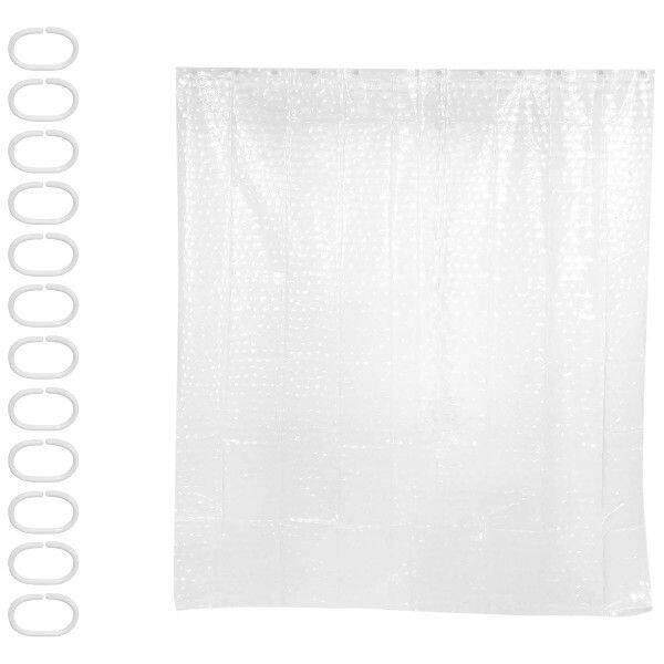 Clear EVA Shower Curtain Liner Waterproof Transparent 3D