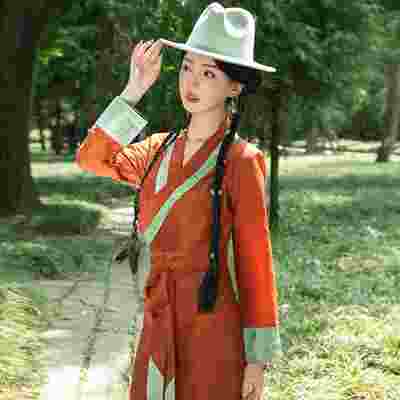 藏装女2025夏季新款西藏服藏装服装民族风博拉暗花藏式旅拍藏服