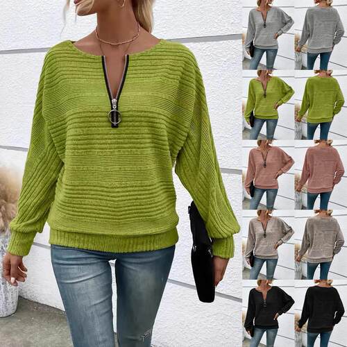 Women's Loose Fit Long Sleeve Knitted Top Casual Fall &