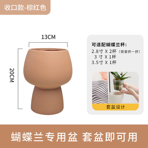 网红蝴蝶兰花盆专用套盆高脚兰花花盆陶瓷家用高级单支文心兰花瓶