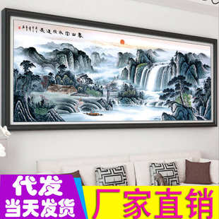 2020新款十字绣线绣春山富水长流十字绣满绣印花批发直销