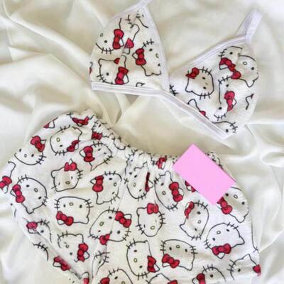Pajamas womens vest leopard print shorts two-piece set