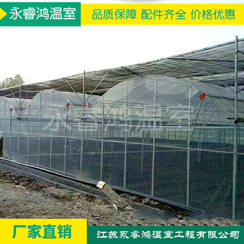 【温室大棚】遮阳保温连栋温室大棚 镀锌简易管育苗玻璃温室大棚