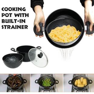 跨镜World 1pot沥水篮不粘锅 旋转滤水锅2 Pot Greatest