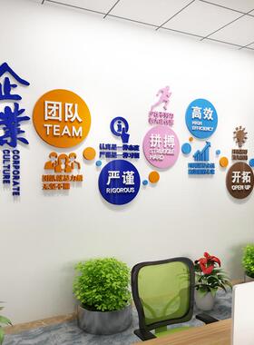 团队企业文化墙门口背景装饰公司办公室励志标语亚克力3d立体墙贴