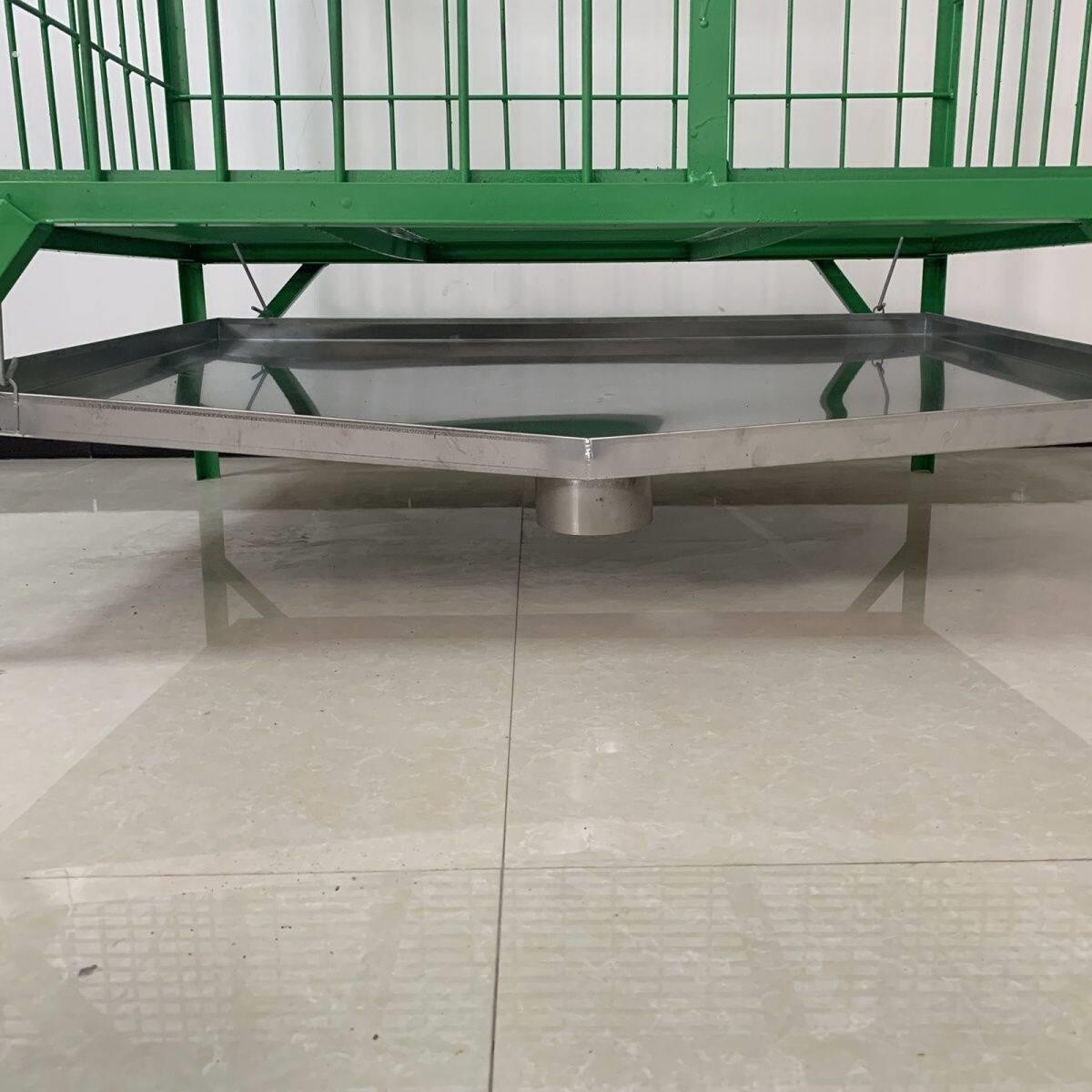 猛犬大中型犬笼具不锈钢排水托盘接粪板漏斗式托盘狗狗冲水厕所