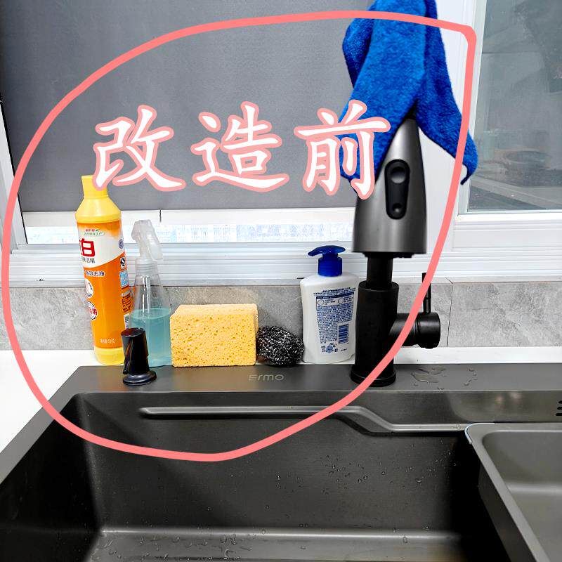 厨房收纳好物大公开 ！水槽边洗碗海绵收纳挂架厨房台面抹布沥水