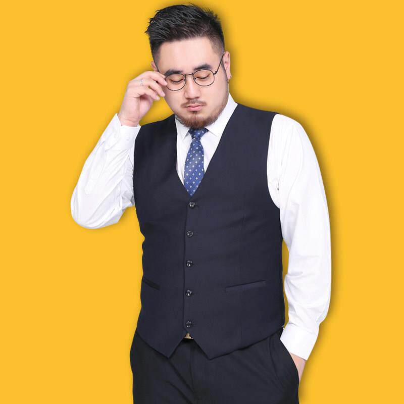 加肥加大码西装背心男士夏薄款背心大号男式西服小马夹工作伴郎服