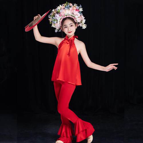 高档服025新款少儿舞蹈表演女童群舞舞蹈服梦古典簪花入儿童演2出