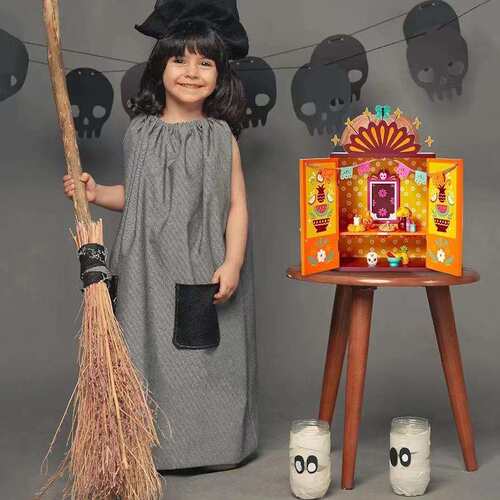 Day of the Dead Wood Ofrenda摆件工艺品木质盒子装饰灶台贡品