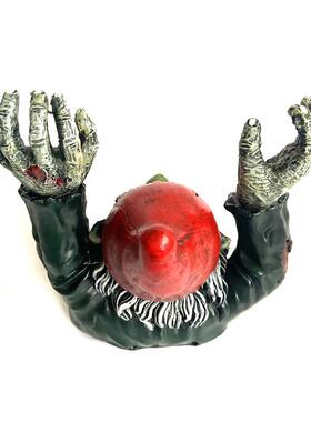 直销新款恐怖搞怪户外花园庭院树脂摆件卡通丧尸小矮人侏儒雕像摆