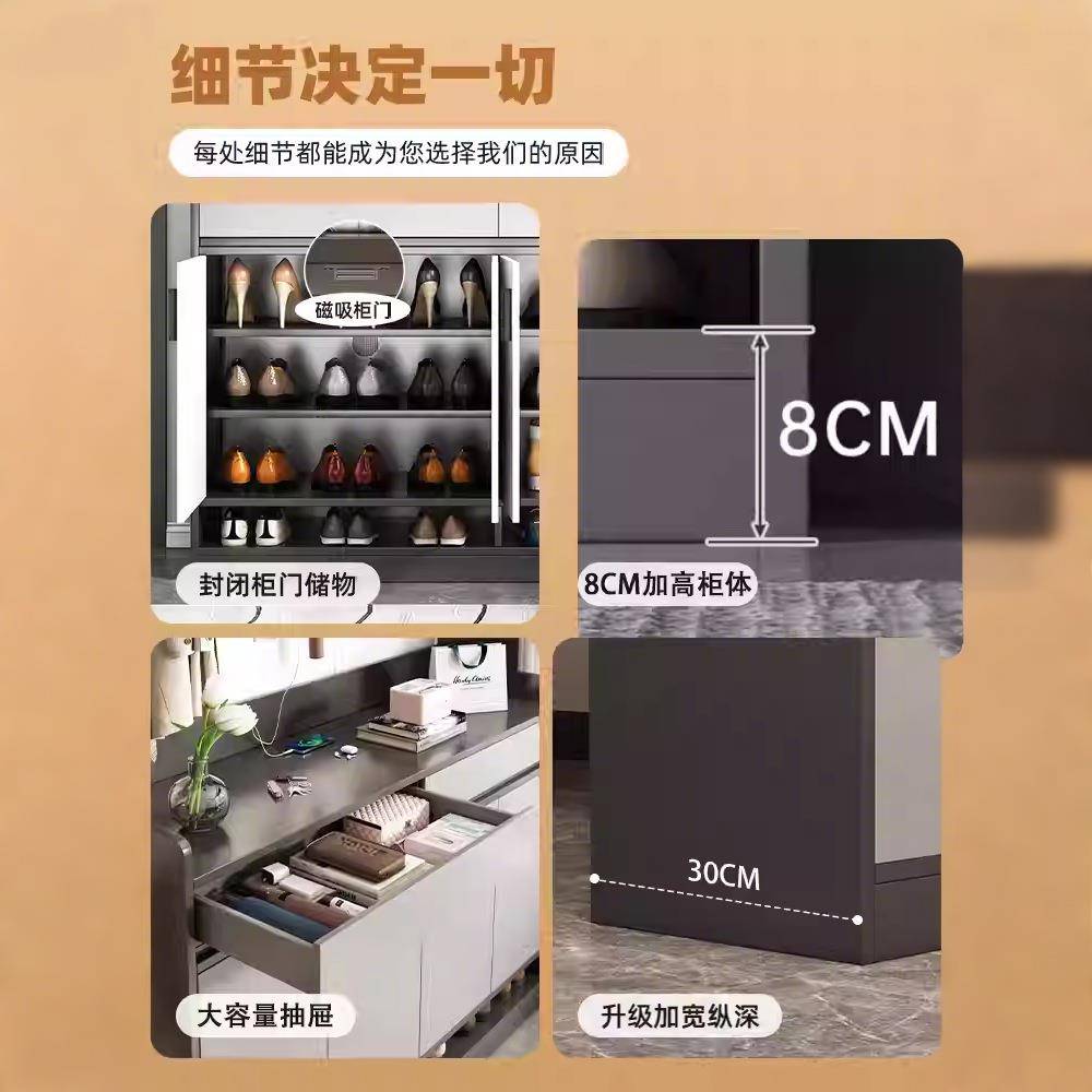 鞋柜入户玄关柜客厅隔断置物架家用隔断屏风柜一体靠墙鞋架收纳柜