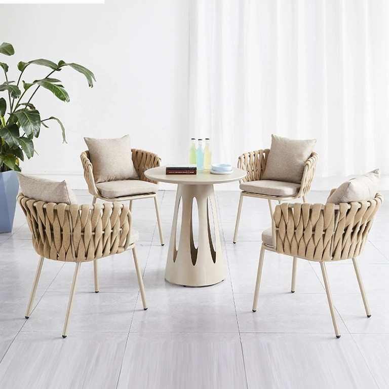 铸铝户外桌椅室外椅子休闲椅庭院绳编欧式简约铸铝桌椅组合,户外/登山/野营/旅行用品,户外桌椅套装,淘宝优惠券,粉丝福利购,淘宝优惠卷