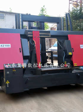 奥腾GB42100金属带锯床 大型龙门GB42120卧式带锯床 锯切成捆型材