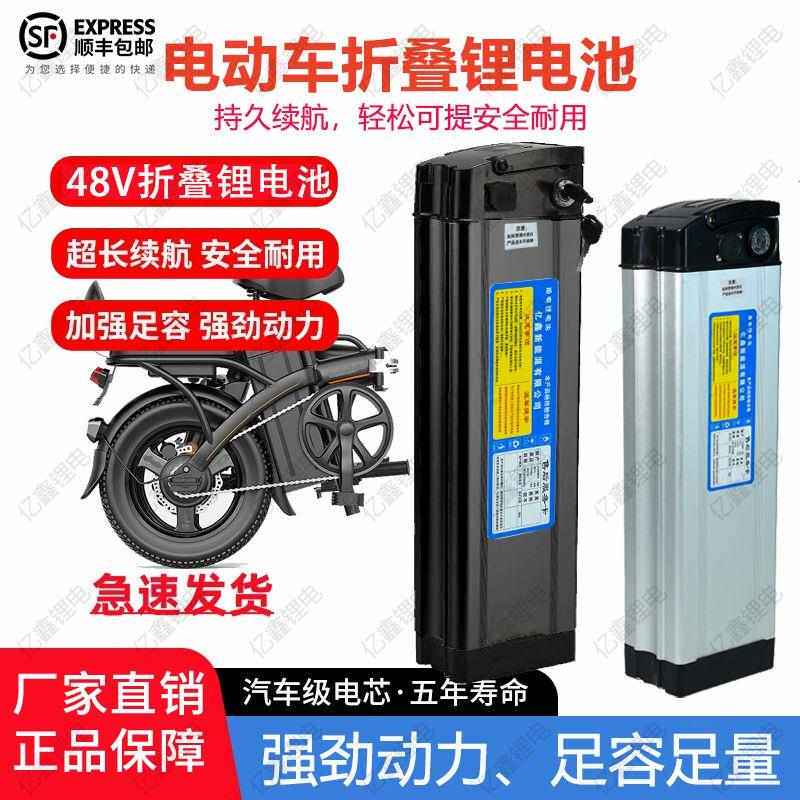 锂电池48V银鱼海霸款电动车锂电池折叠车外卖车代驾车