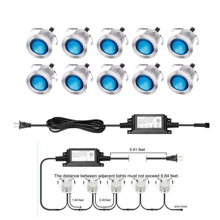 RGB LED甲板灯地板台阶廊道灯景观花园草坪灯跨境亚马逊ebay
