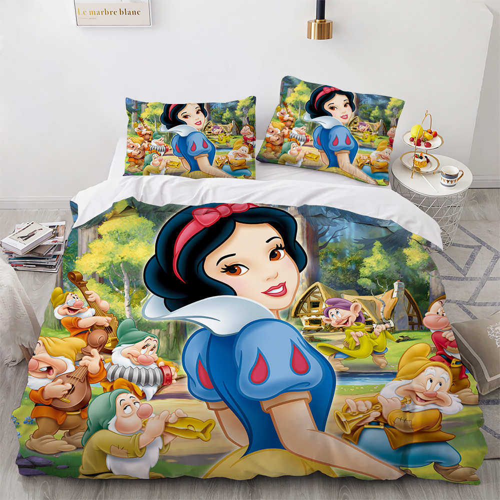 外贸卡通四件套 公主3D数码印花被套三件套