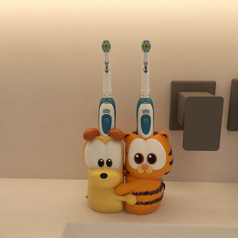 高级感新款加菲猫周边情侣儿童卫生间可爱放牙刷牙膏架子置物架子