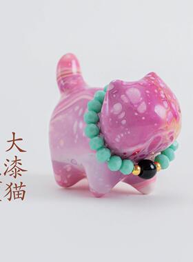 敦煌设计院国风彩绘大漆猫挂件