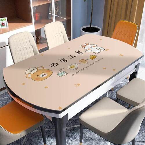 椭圆形餐桌垫PVC软玻璃桌布免洗防油防水隔热防烫桌面耐高温垫子