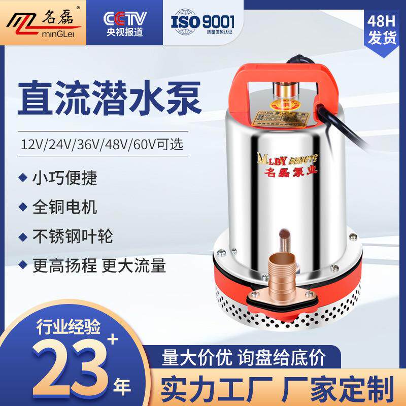 名磊直流潜水泵全铜水泵抽水小型电瓶车电动车抽水泵家用农用