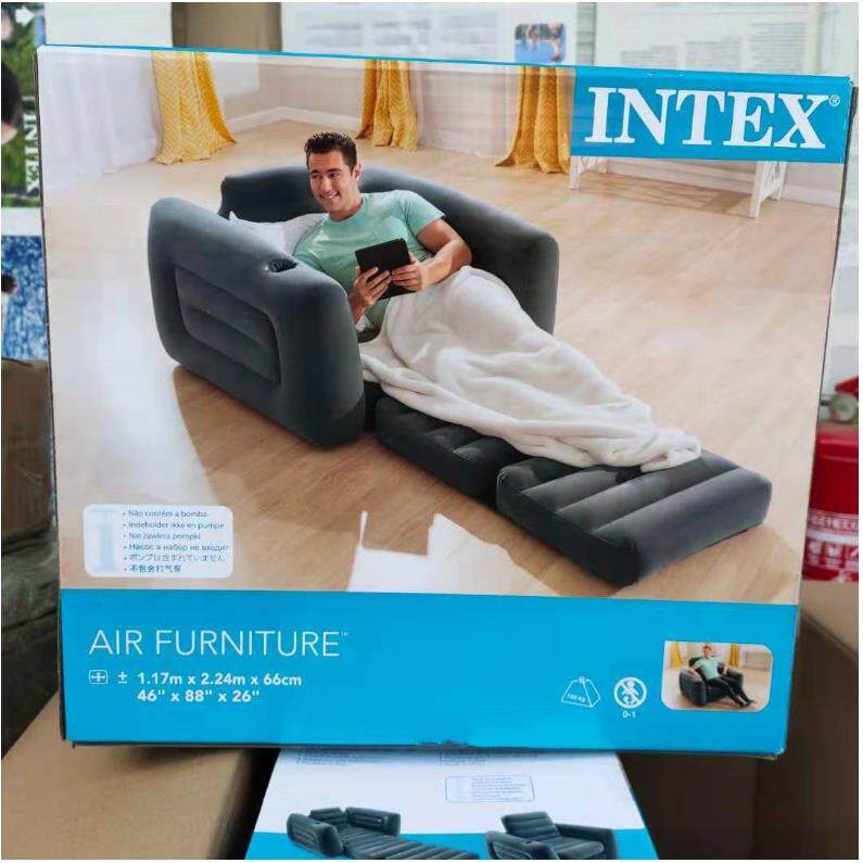 INTEX66551充气沙发床单人充气沙发单人加厚充气沙发椅凳沙发床
