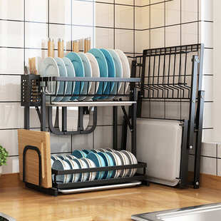 免安装不锈钢沥水碗架可折叠厨房置物架晾放碗碟壁挂式用品收纳盒