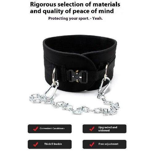 Fitness Dip Belt with 31inch Steel Chain and D-Ring