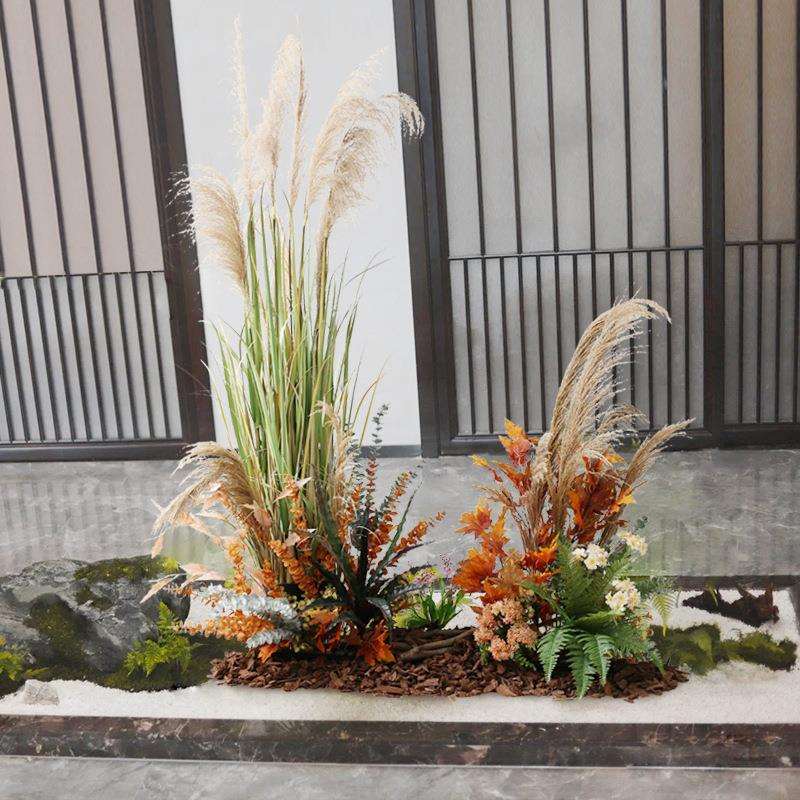 大芦苇草造景仿真植物摆件酒店商场橱窗软装花草套装楼梯角落装饰