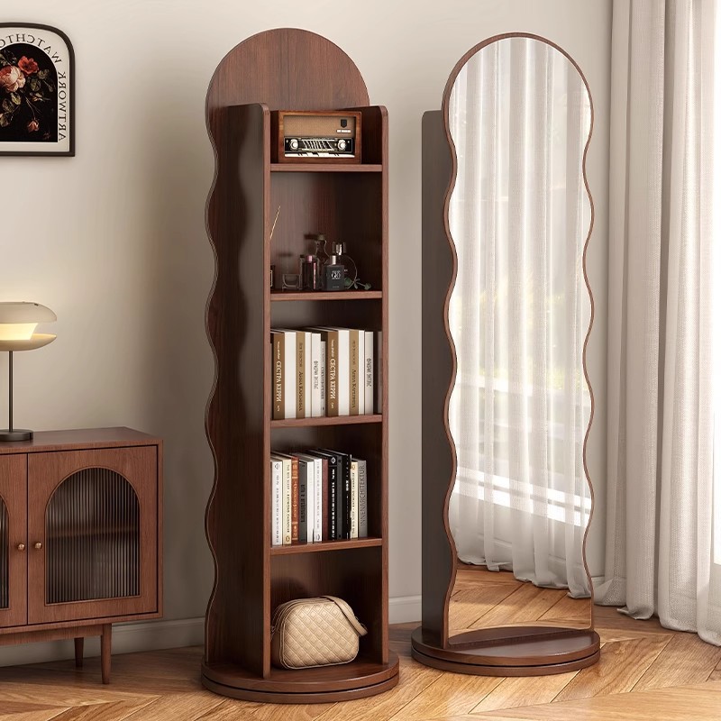 穿衣镜旋转落地全身书架穿衣镜