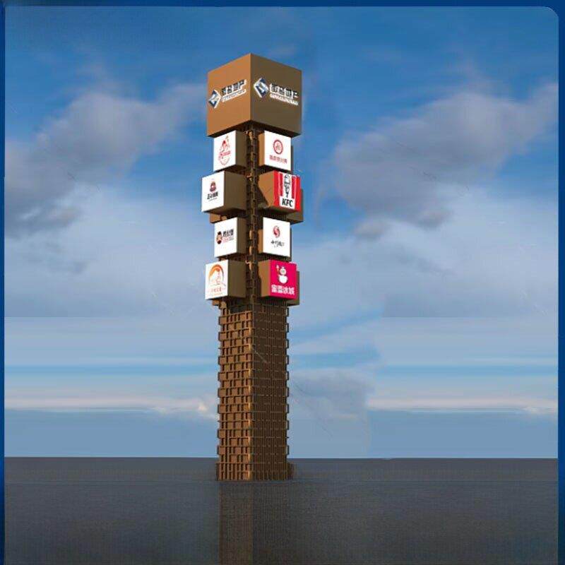 户外商业街精神堡垒商场导视牌大型铝板精神堡垒标识牌立牌导向牌