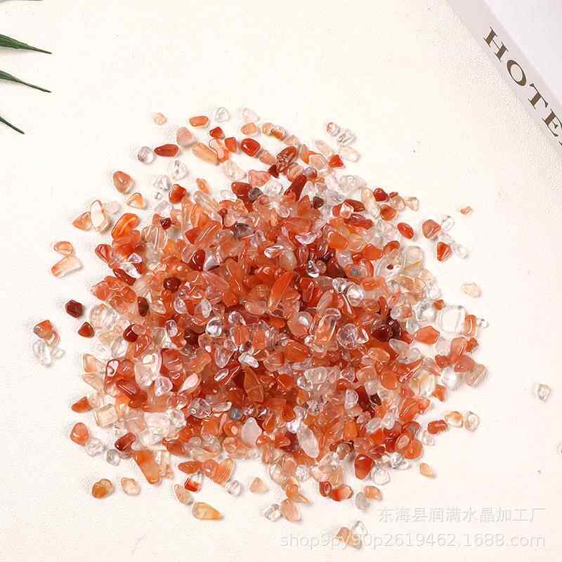 红兔毛消水晶石鱼缸摆花盆铺面水晶原石件碎小颗粒咨询卖家碎石扩