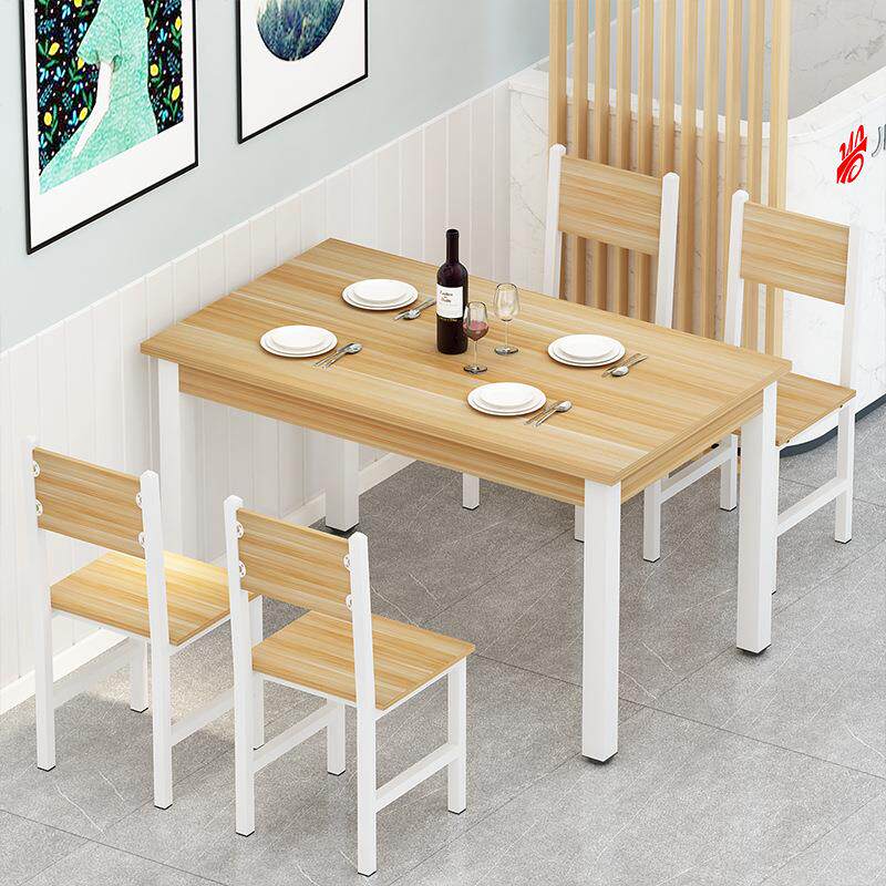 小吃快餐店桌椅4人6人食堂餐馆面馆饭店快餐桌长方形餐厅餐桌