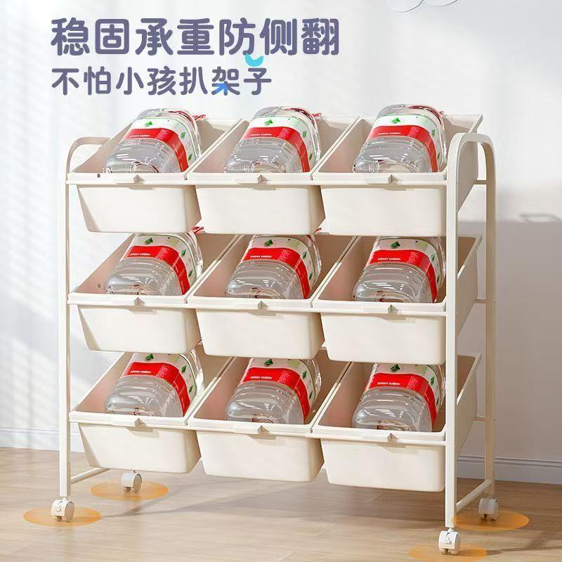 玩具收纳置物架儿童书报架家用宝宝绘画书本落地储物架子移动推车