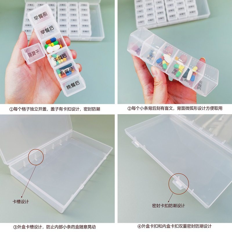 旅行药盒一日五餐一周七天分药随身装药便携药品药物便携分装器,收纳整理,医药箱,淘宝优惠券,粉丝福利购,淘宝优惠卷