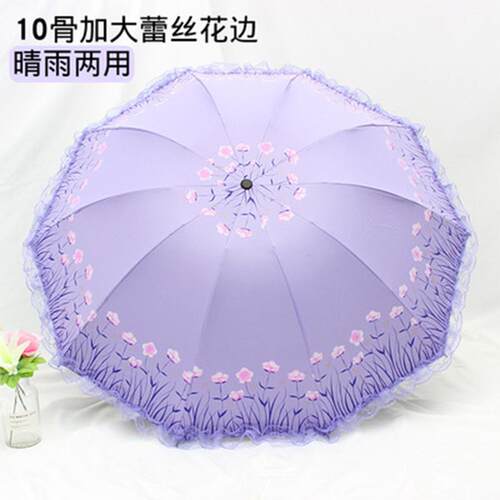 高档遮阳伞女防晒抗UV巧携式主公风小黑胶可遮阳伞睛雨两用伞小清