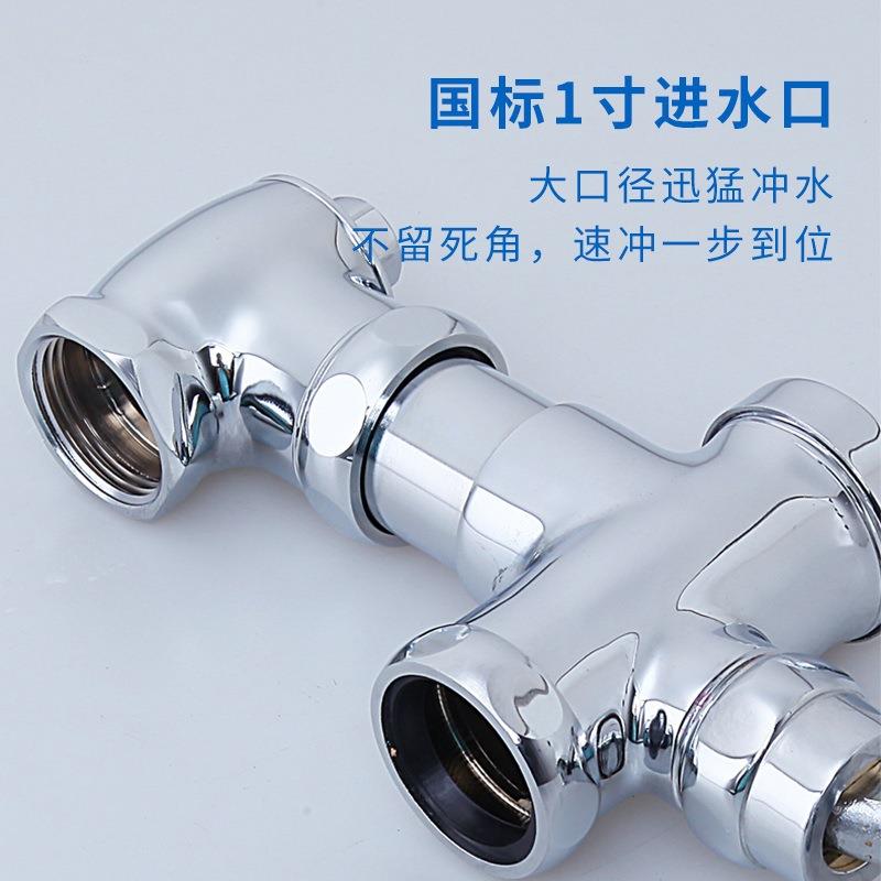 大便冲水阀铜卧式可伸缩蹲便厕所脚踏延时阀手按冲水器手动自闭阀