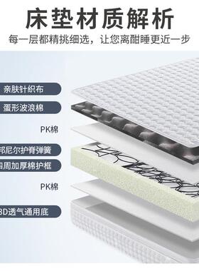 垫厂家直销GNA酒店床垫波浪棉弹簧床宿家用海鸡蛋棉民绵床垫席梦