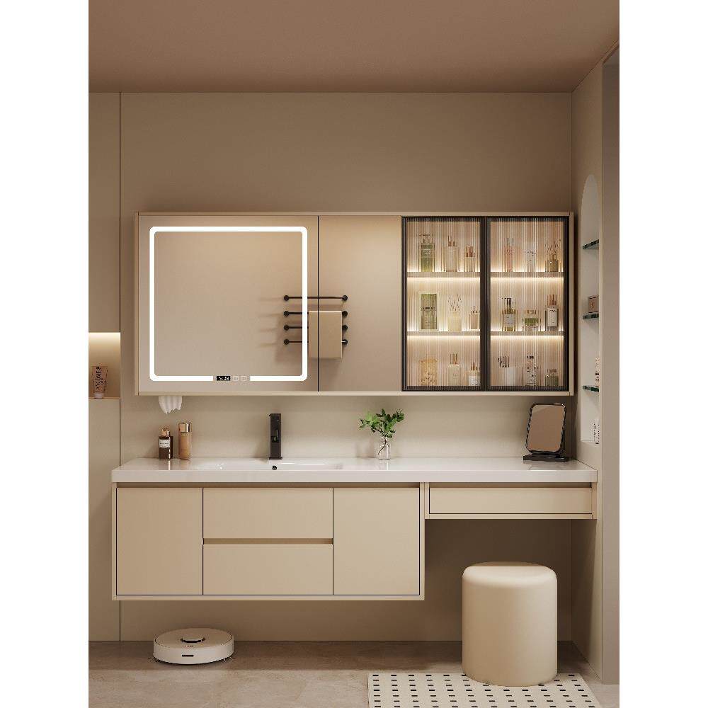 T2卫生间加长智能无品牌/镜单挂独置米镜柜浴室墙实木物架带除雾